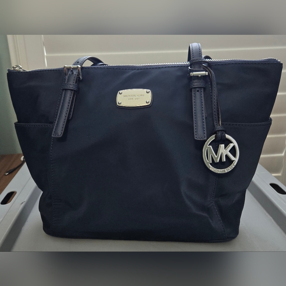 Michael Kors Navy Blue Tote Bag, Nylon